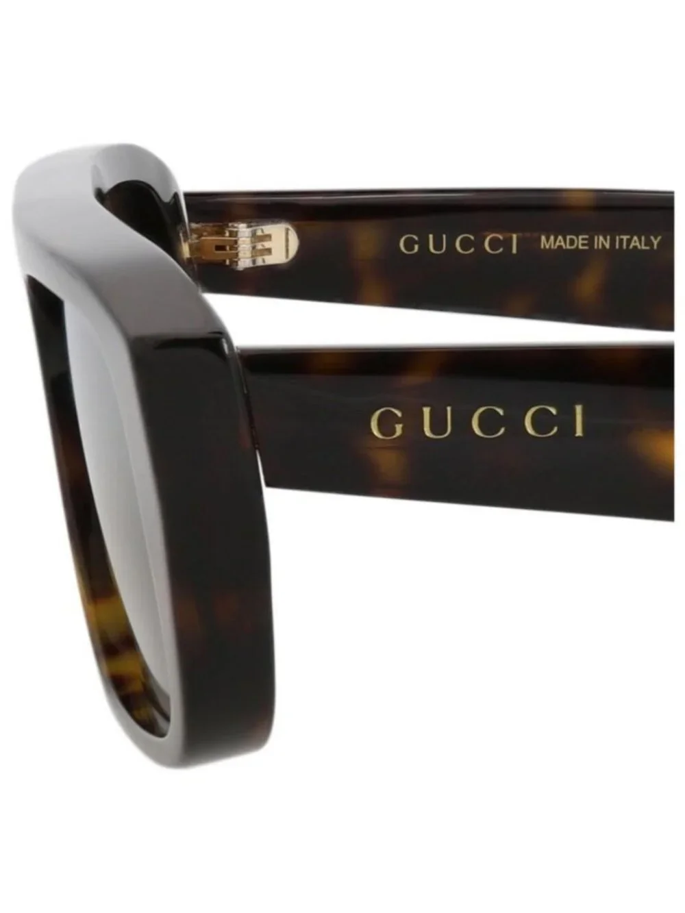 New Gucci Mens Square/Rectangle Havana Havana Silver Fashion Designer Sunglasses
